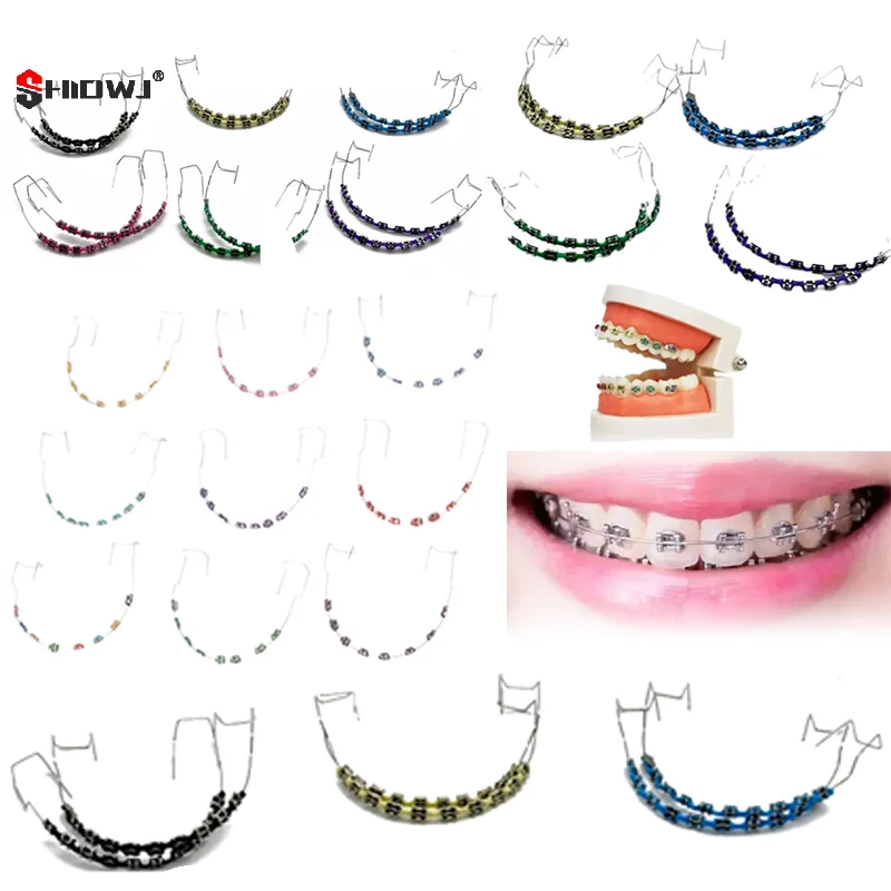 Fake Braces Colorful Brackets For Teeth Temporary Metal Wires Bracket Orthodontic Ligature Ties Dental