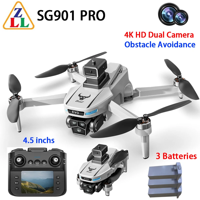 ZLL SG901 Pro Drone WIFI FPV 4K Dual Camera Smart Obstacle Avoidance Quadcopter Remote Control with 4.5