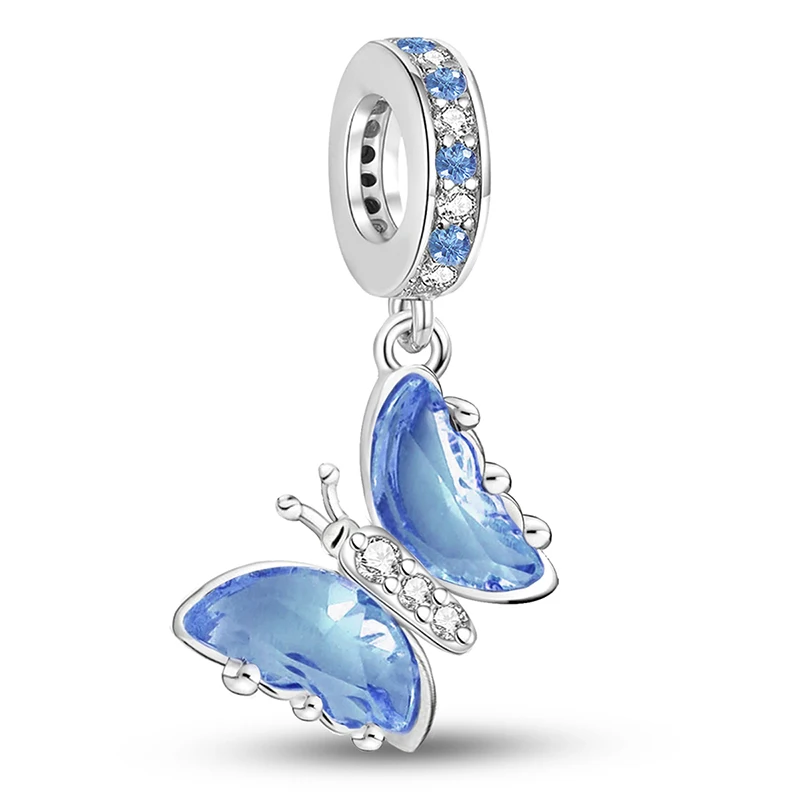 Original 925 Sterling Silver Glowing Luminous Bee Firefly Butterfly Charms Beads Pendant for Bracelet Bangle Charm DIY Jewelry