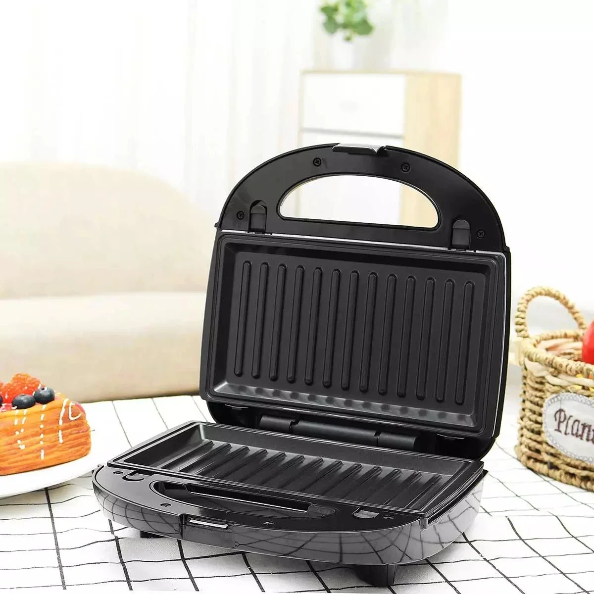 Houselin 3 in 1 Sandwich Maker, Waffle Iron Maker, Electric Panini Press, Breakfast Toaster, Grilled Cheese Bacon and Steak