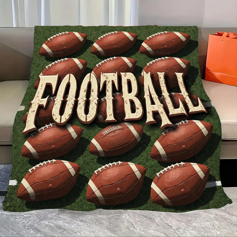 

1 шт. фланелевое одеяло винтажное одеяло для футбольного поля с смелым графическим дизайном для любителей спорта