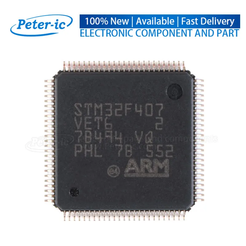 STM32F407VET6 STM32F407 VET6 LQFP-100 512KB 1.8V~3.6V ARM-M4 192KB 168MHz FLASH Microcontrollers CPU Available Peter-ic (1pcs)