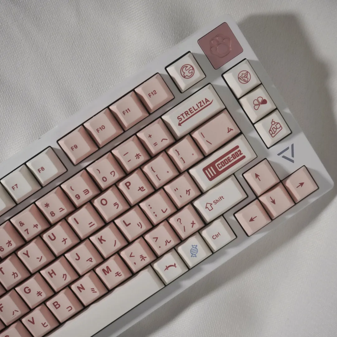 Imagem -02 - Querida Tema Keycaps Grupo Teclado Mecânico Keycap Teclado Rosa Perfil Cereja Versão Simplificada Sublimação Pbt