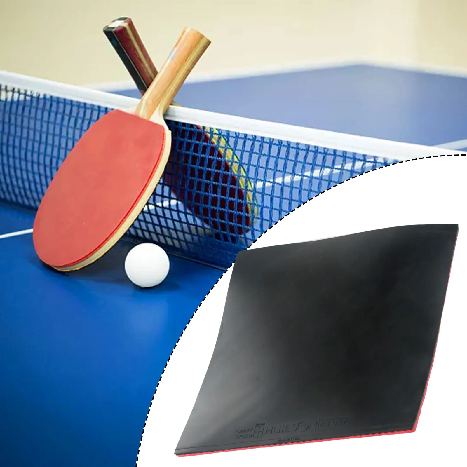 Rubber Table Tennis 1pc Wear-resistance 1pcs 2.2mm Thickness 42 45 Hardness Black/Red Flexibility Long-lasting