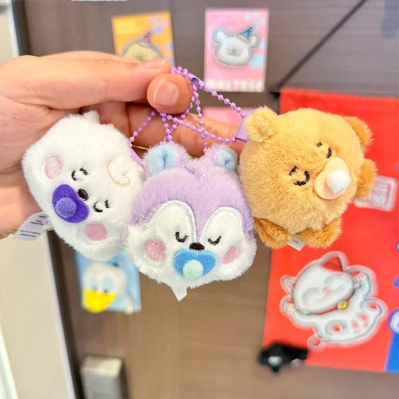 الكرتون Bt21 مصاصة الطفل النوم سلسلة كبير رئيس أفخم دمية قلادة صغيرة جديدة مانغ تاتا دمية فتاة حقيبة معلقة الديكور هدية