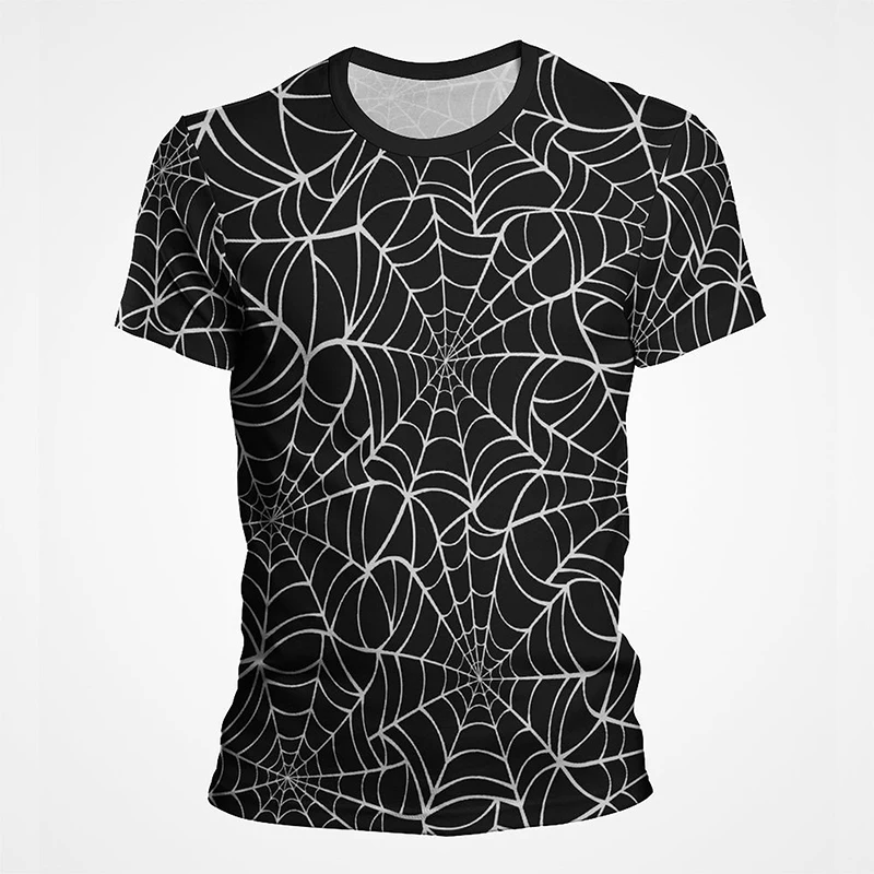 Cool Novelty Spider Web T Shirt For Men Women Summer Cobwebs Printed Tops Men's T-shirt Creative Design Streetwear Tee Clothes