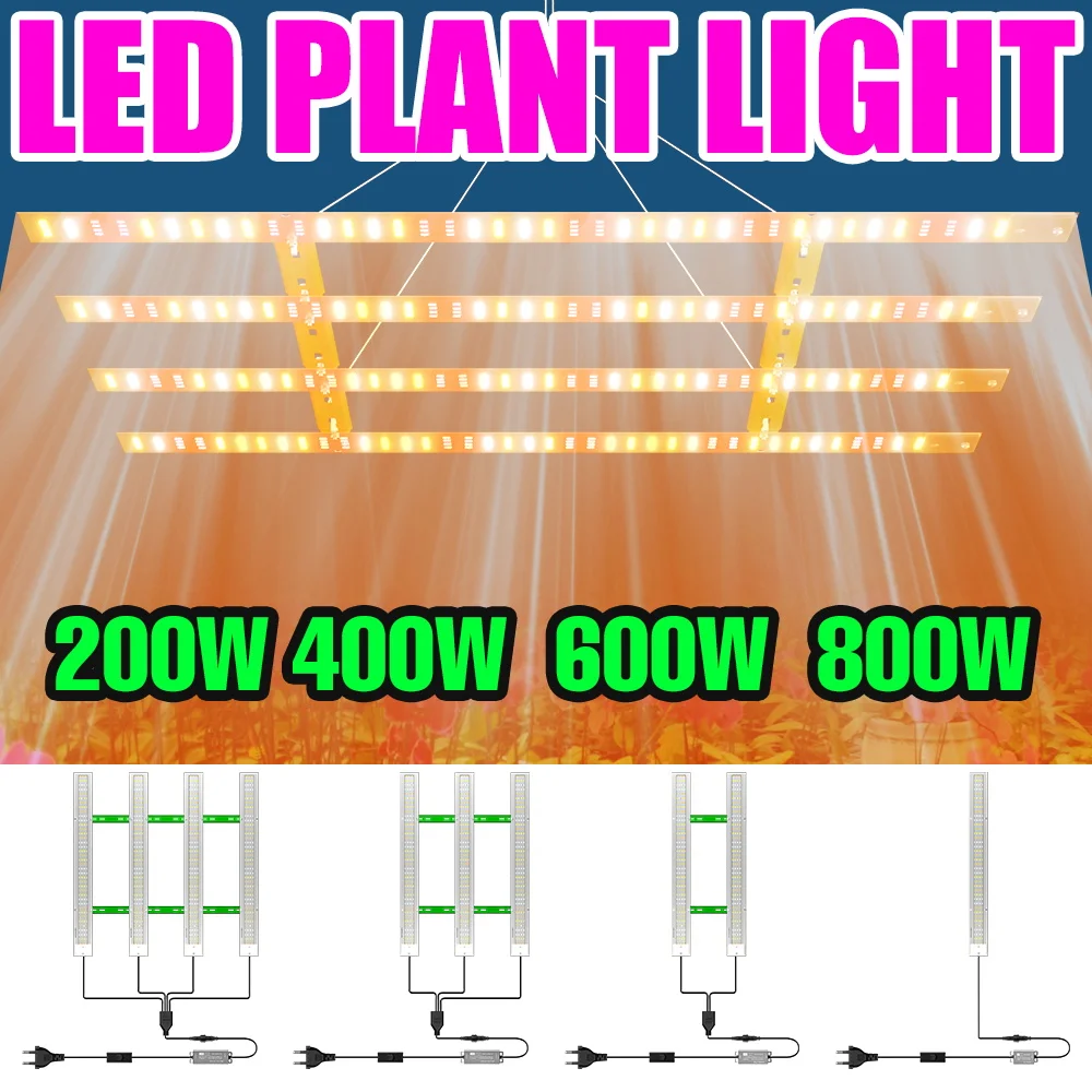 

800W LED Full Spectrum Plant Grow Light Indoor Hydroponics Cultivation Lamp Greenhouse Tent Vegetables Seeding Fill Lighting