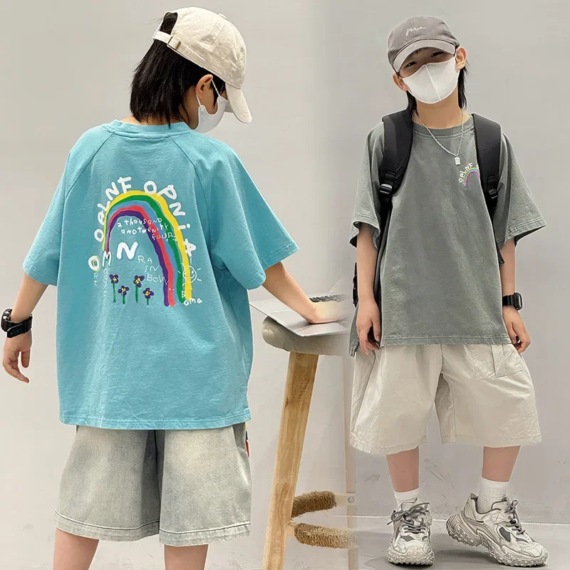 2025 new summer trendy boys summer clothing children's top children's clothing children's short-sleeved t-shirt summer