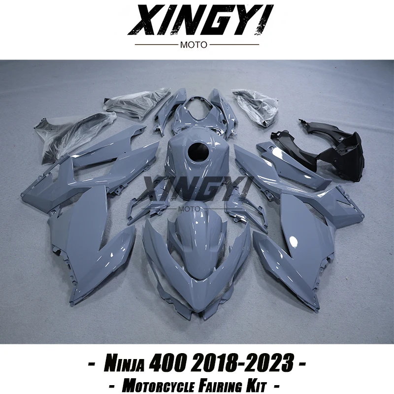 High Quaility ABS Plastics Fairing Kit Fit for KAWASAKI Ninja 400 2018 2019 2020 2021 2022 2023 Injection mold Bodywork Kit Grey