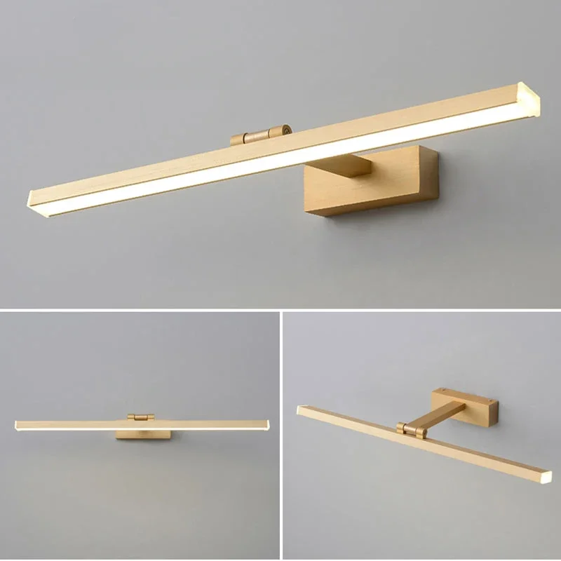 Imagem -02 - Lâmpada de Parede Moderna Minimalista do Banheiro Ouro e Preto Espelho de Parede Led Sconce Wall Lights Home Decor 120 cm 100 cm 80cm