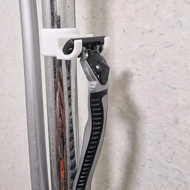 2Pcs Anti-slip Razor Holder For Shower Rod, Fits 23-25 MM Po