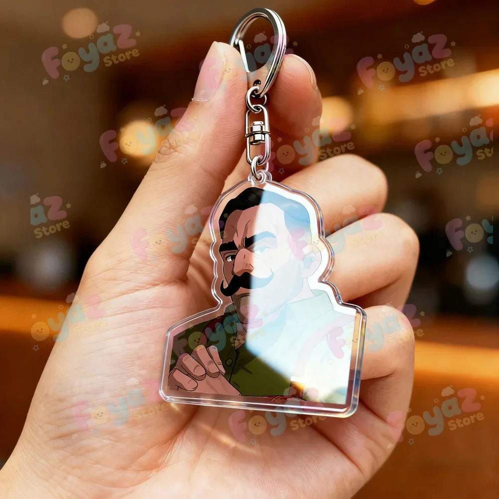 سلسلة مفاتيح للعبة للإكسسوارات Mecha Man Blonde Blazer Robert Robertson Keyring Jewelry إرسال هدايا لمحبي الألعاب #6