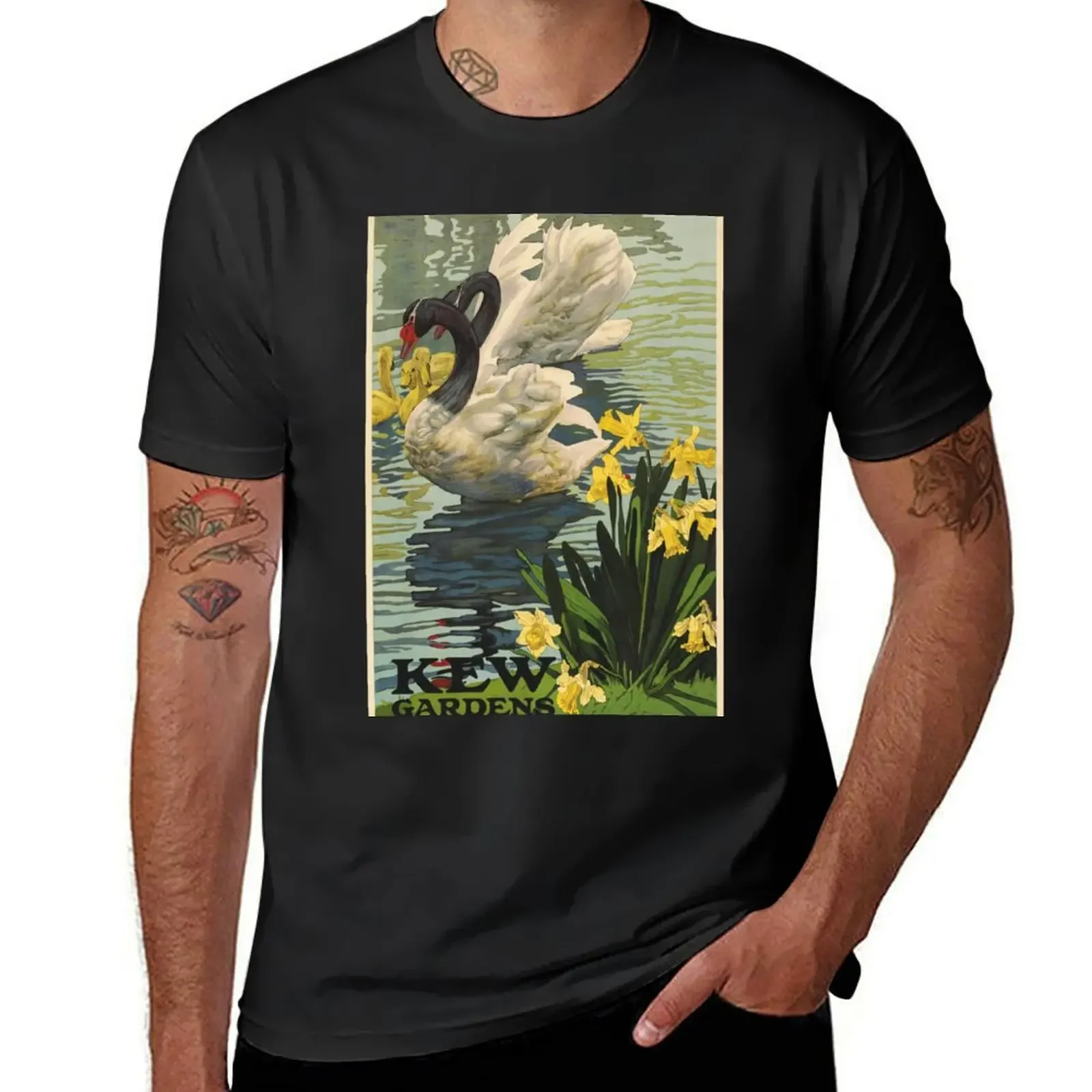 KEW GARDENS ENGLAND Royal Botanic Vintage Tourism Promotion Poster 1920 by Artist Tafani T-Shirt