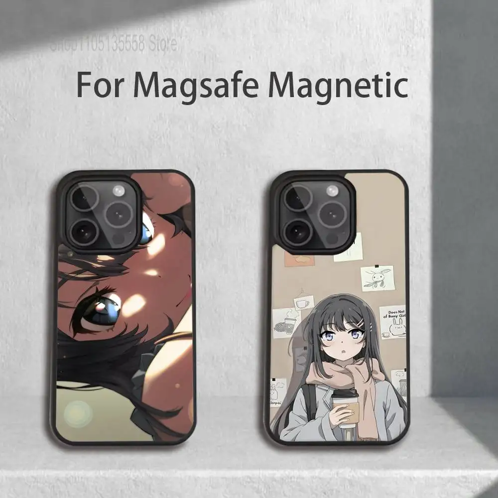 

Чехол для телефона Mai Sakurajima в стиле аниме для iPhone 17,16,15,14,13,12,11, Pro, Max, Plus, Mini, SE4, E с магнитной беспроводной зарядкой Magsafe