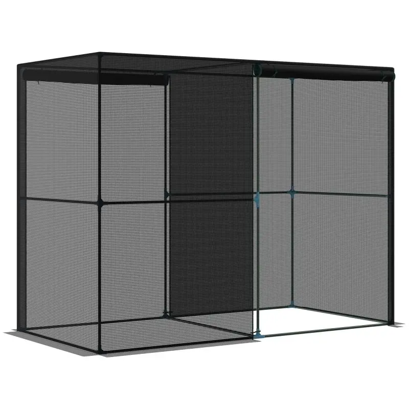 

Outsunny 4' x 8' Crop Cage, Plant Protection Tent with Zippered Doors for Vegetable Garden, Backyard, Black