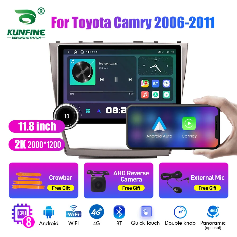 

11.8 Inch 2K Double Knobs 2 Din Car Radio For Honda Camry 2006-2011Car Radio DVD Multimedia Video Player Android Auto Carplay