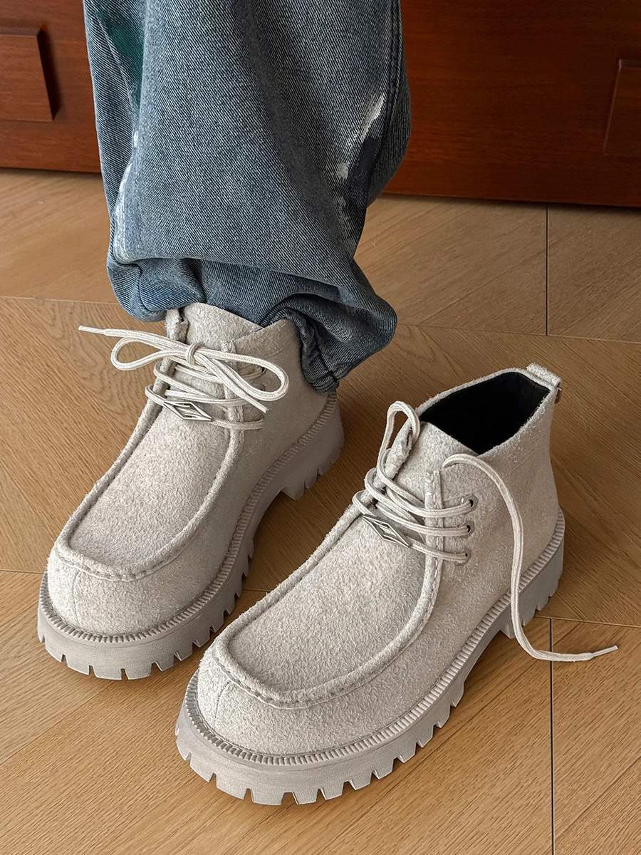 

Мужские ботинки, новинка 2025, ботинки Sle Thi Bot, сапоги-кенгуру в стиле ретро, высокие модные рабочие ботинки, кожаная верхняя резиновая подошва