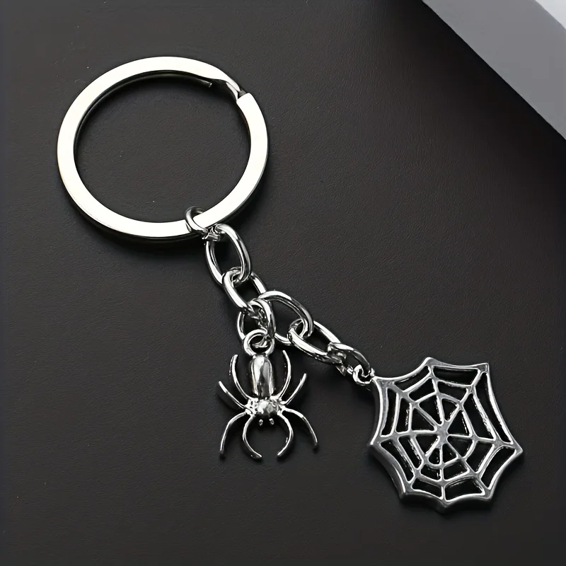 1 Piece Punk Style Spider Web Keychain for Cars and Bags, Fun Gifts, Halloween Gifts, Accessories