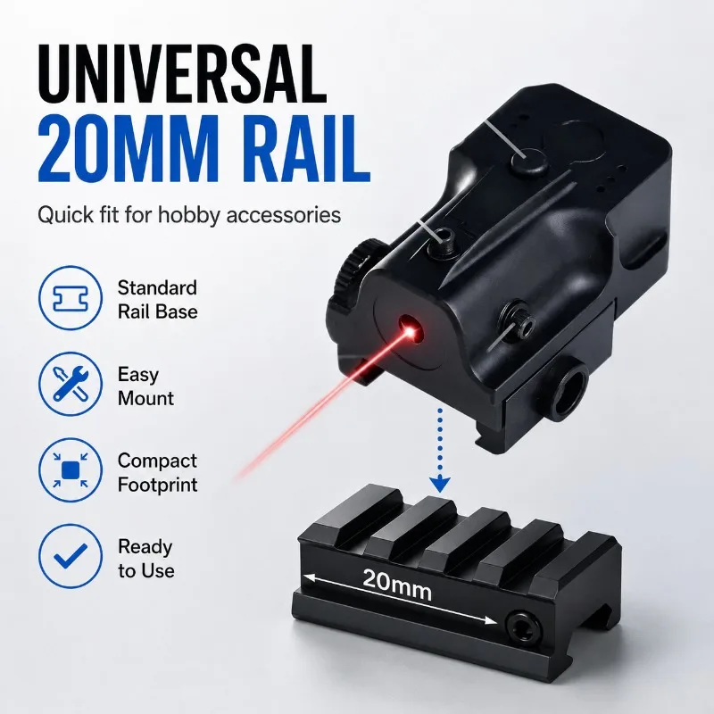 Durable Rail‑Mount Red‑dot Decor Kit, Four‑Direction Tunable Positioning Accessory for Hobby Display