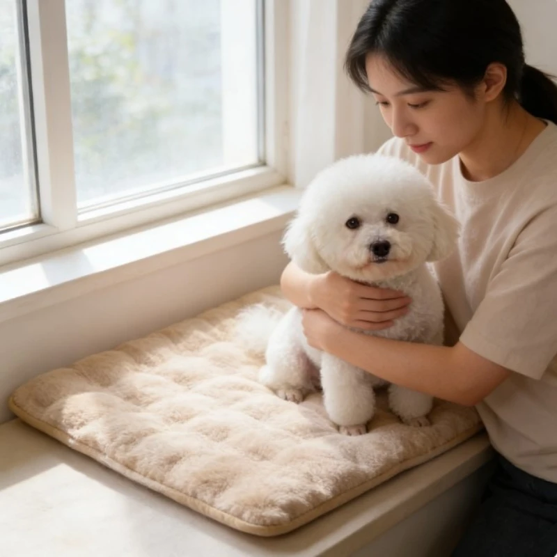 

Anti-slip Anti-fall Bubble Velvet Pet Mat Solid Color Soft Plush Pad for Dogs Cats All Season Universal Pet Bed Mat
