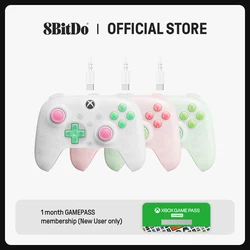 8BitDo Ultimate Mini controlador con cable para Xbox con anillo de fuego de iluminación RGB, joysticks y disparadores de efecto Hall, para Windows 11
