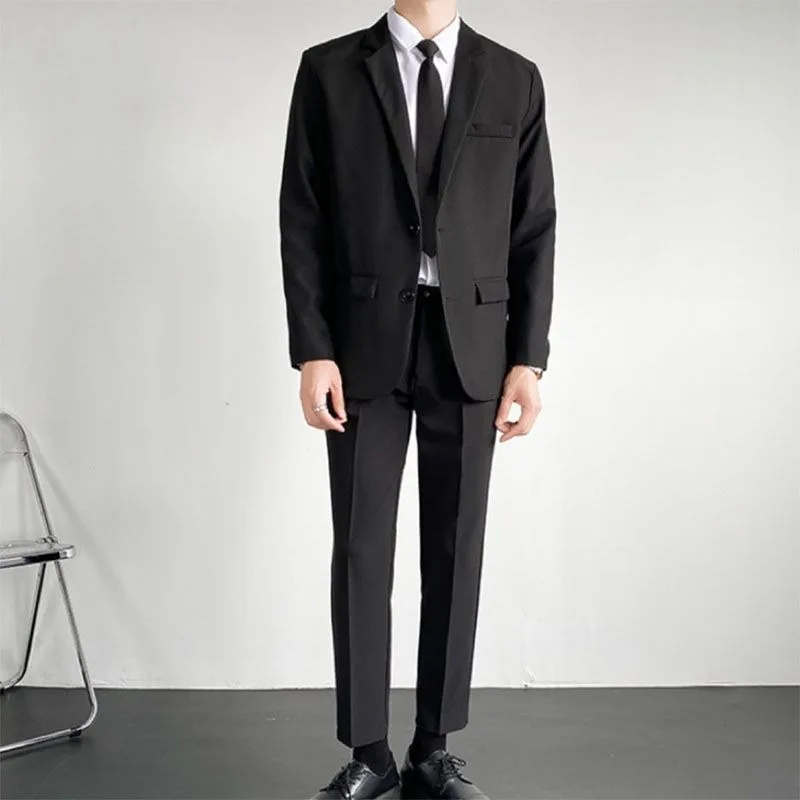 

Business Slim Fit Man Suits and Blazers Korean Style Clothes Casual New in Coats Trendy 2025 Spring Gentleman Jacket for Men