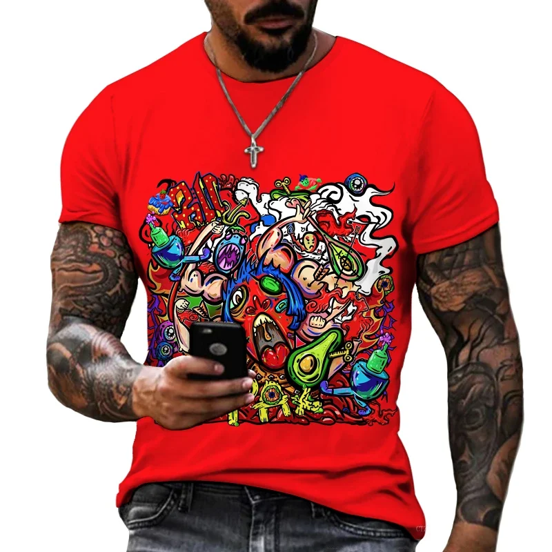 2024 Summer Hot Comic Funny T-shirt 3D Printed Hip Hop Style Street Fashion Plus Size Loose Comfortable Breathable Fashion Top