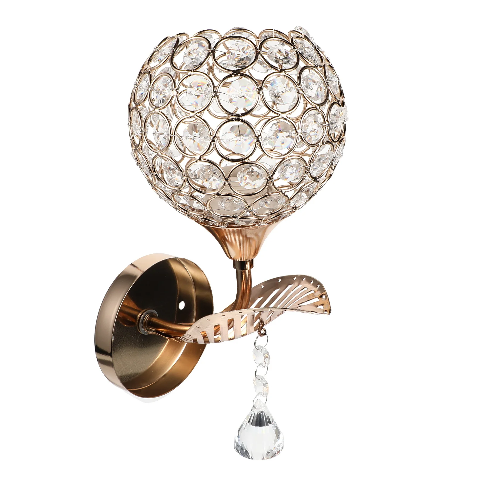 

1Set Golden Crystal Wall Lamp Simple Design Bedside Light for Bedroom Aisle Hotel Decor Indoor Glass Lamps Bedside Lamp