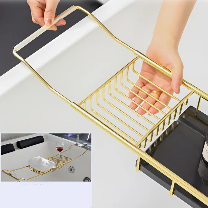 Bathroom table bathtub tray bathroom table stainless steel bathtub rack telescopic multifunctional