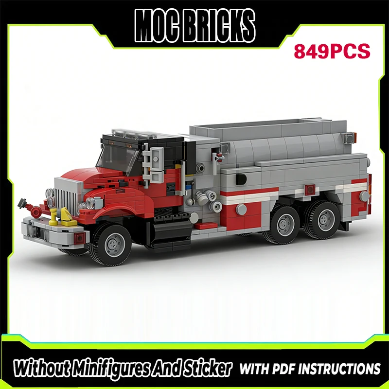 

City Rescue Vehicles Model MOC Building Bricks Tanker Fire Engine Modular Technology Gifts Holiday Assemble Children Toys Suit