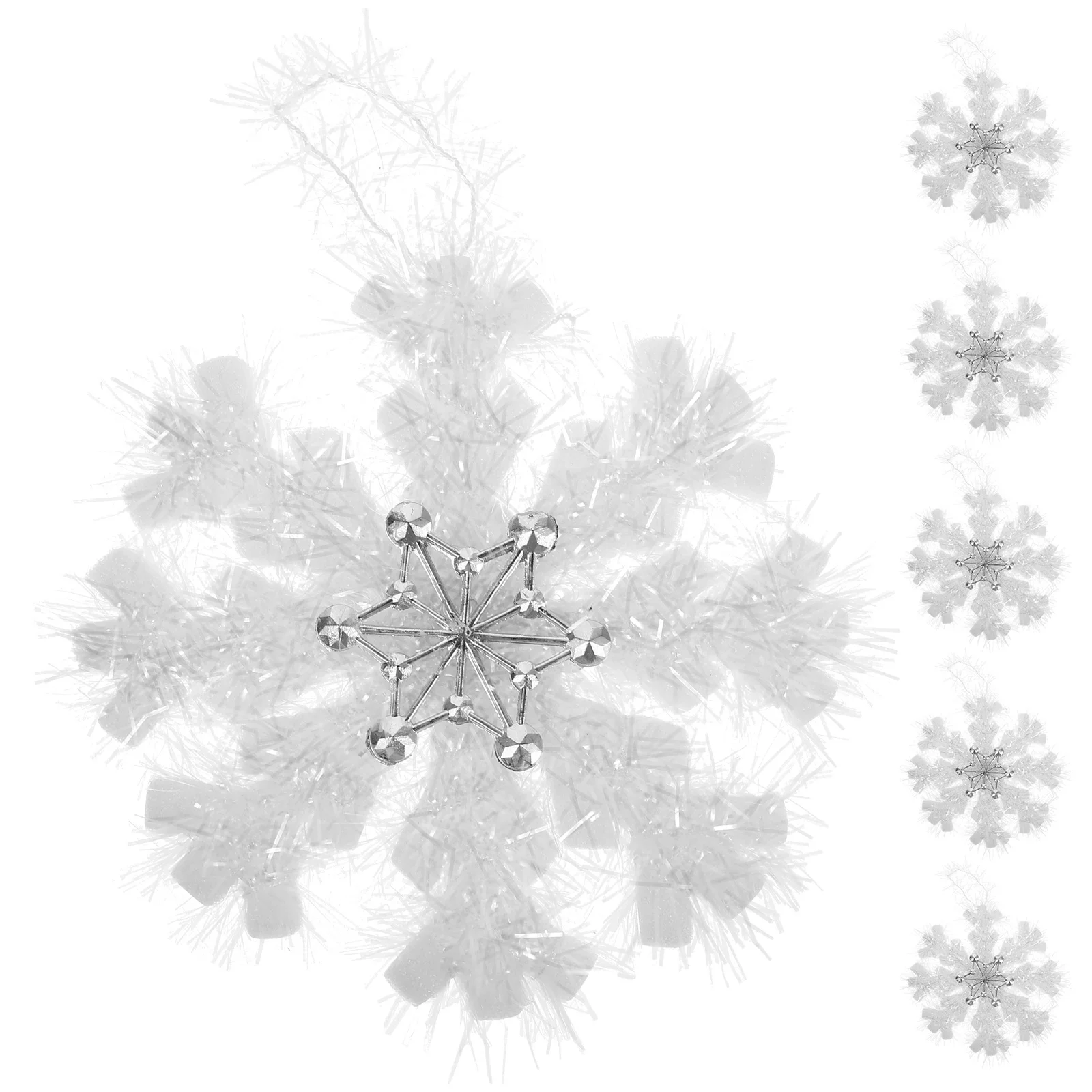 

8Pcs White 3D Snowflake Ornaments Holiday Decorations Christmas Tree Hanging Winter Large Snowflake Decor Christmas Ornaments