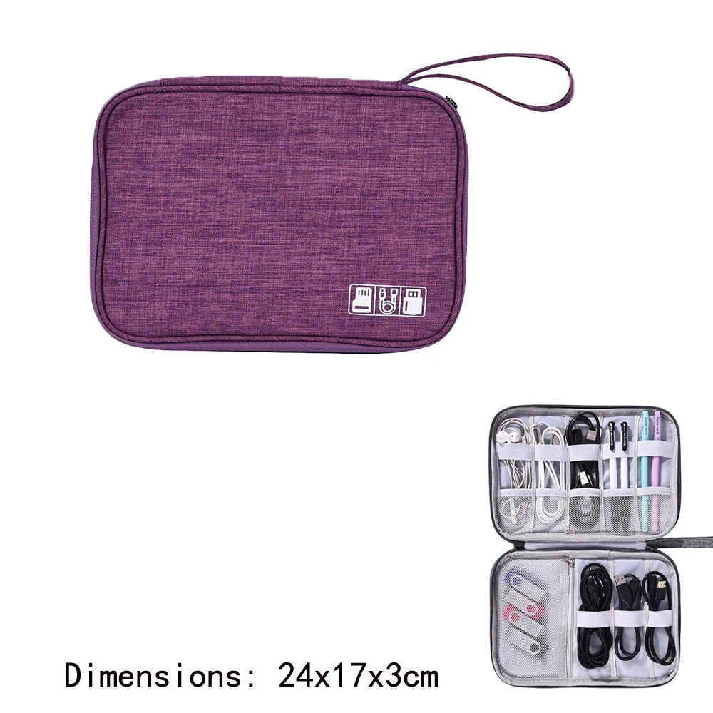 Draagbare reiskabel organizer case kabel opbergtas waterdichte digitale elektronische accessoires organizer voor USB-oplader plug