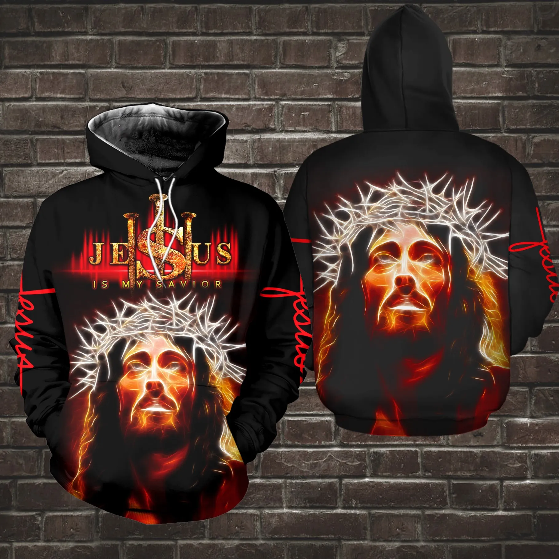 Men's Hoodie Jesus 3D Printing Oversized Sweatshirt Harajuku Fashion Simplicity Loose Pullover Casual Hooded Streetwear Oversize