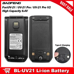 BL-21UV Baofeng UV-21 Pro Original Li-ion Battery High Capacity Type-C Charging Compatible with UV21Pro V2 UV-21 Two Way Radios