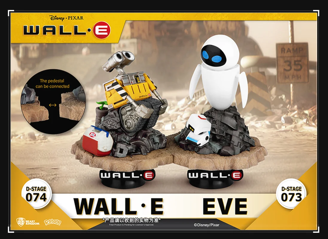 Beast Kingdom Pixar Genuine Robot Walle Eve Collection Model Scene Decoration Birthday Gift