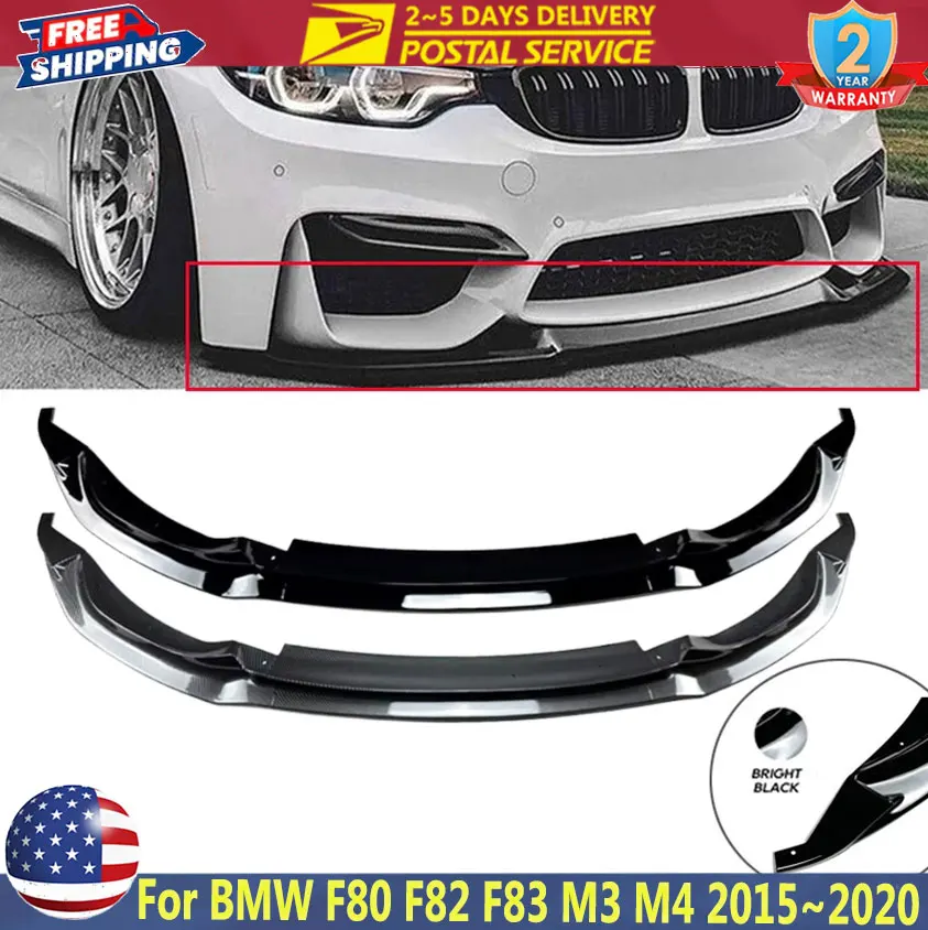 

Car Front Bumper Lip Splitters Flaps CS Style For BMW F80 F82 F83 M3 M4 2015~2020 Front Lip Diffuser Bodykits Cover Guard kits
