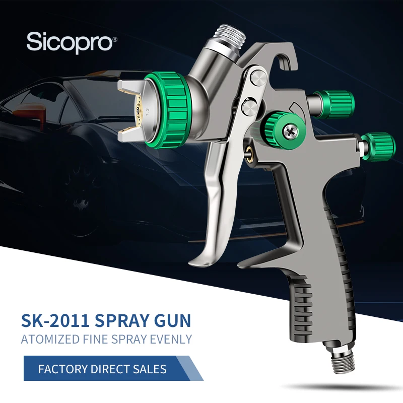 LVLP SK-2011 Spray Gun with Cleaning Pot, Blue/Green/Gold Choices for Effortless Painting Experience