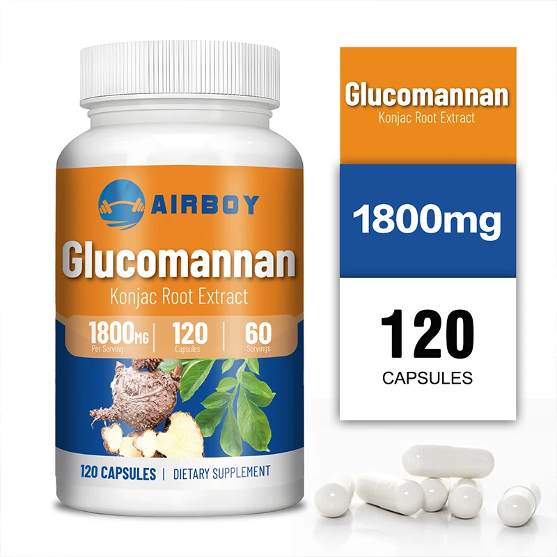 

Glucomannan 1800mg - Natural Source of Fiber - Promote Gastrointestinal Health, Improve Digestion, and Control Appetite