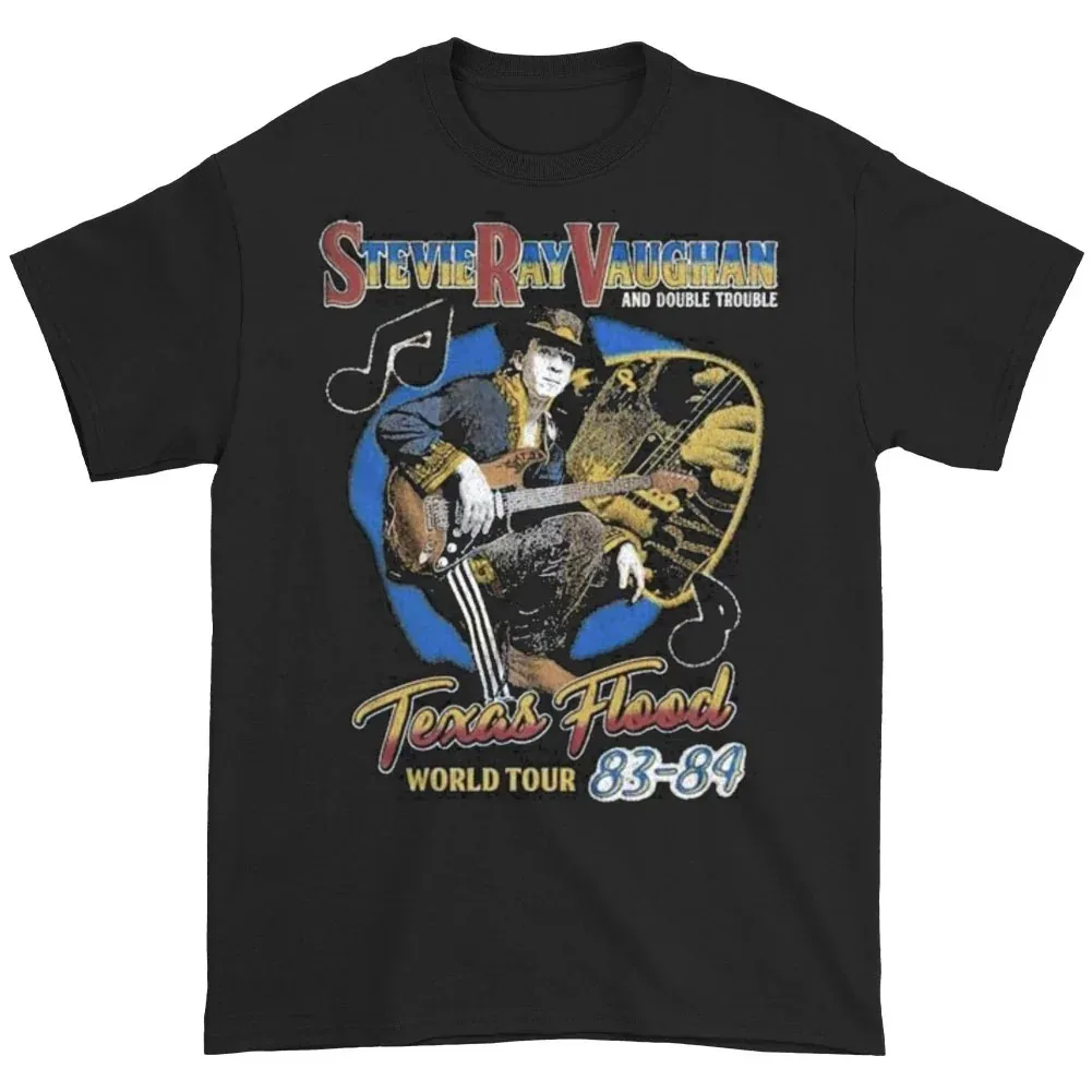 

Stevie Ray Vaughan Srv Texas Flood World Tour T-shirt Cotton T-Shirt High-end Luxury hot product Unisex Cotton Oversized soft