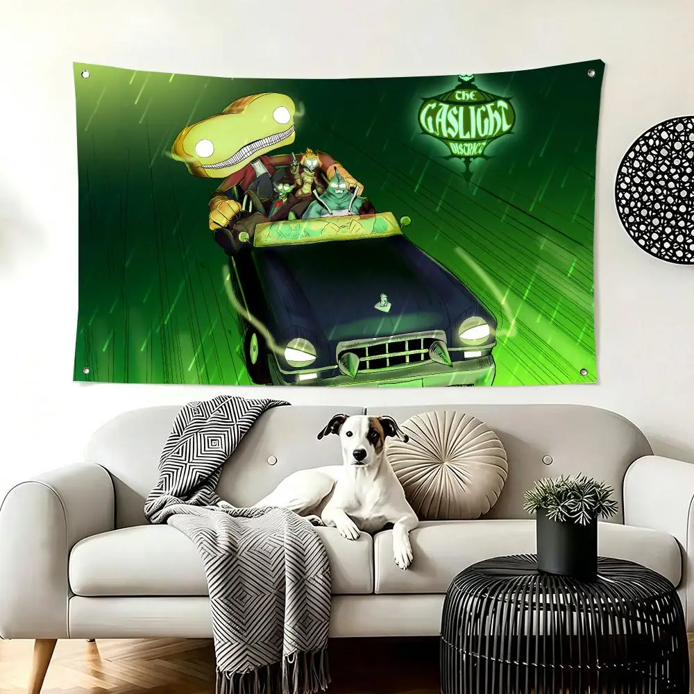 Gothic Animated The Gaslight District Flags  For Living Room Home Dorm Decor Wall Outdoor Camping Party Banner Gifts