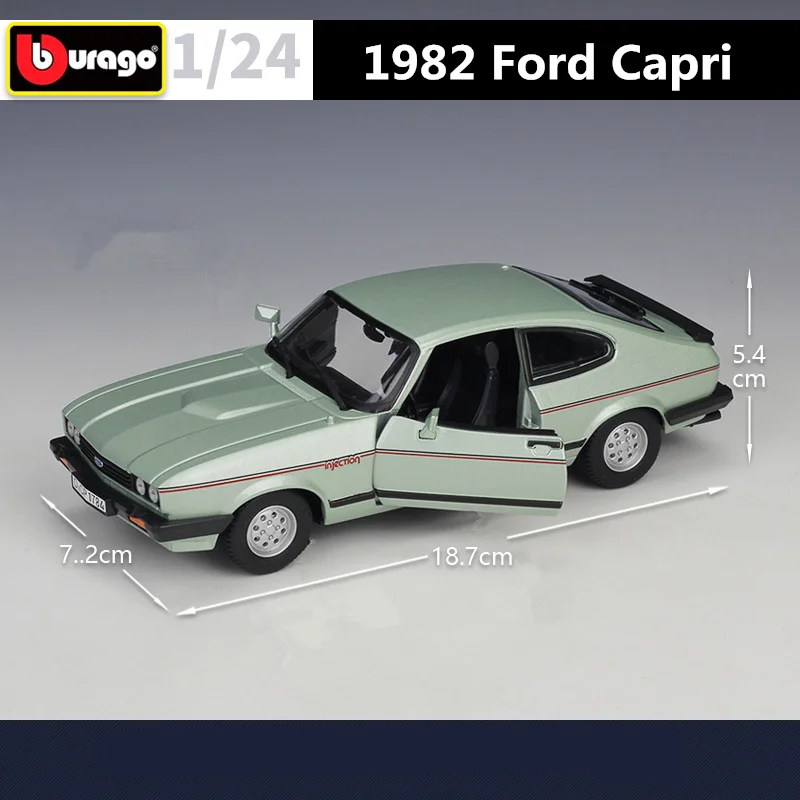 Bburago 1:24 1982 Ford Capri Alloy Car Model Diecast Metal Toy Classic Sports Car Vehicles Model Simulation Collection Kids Gift