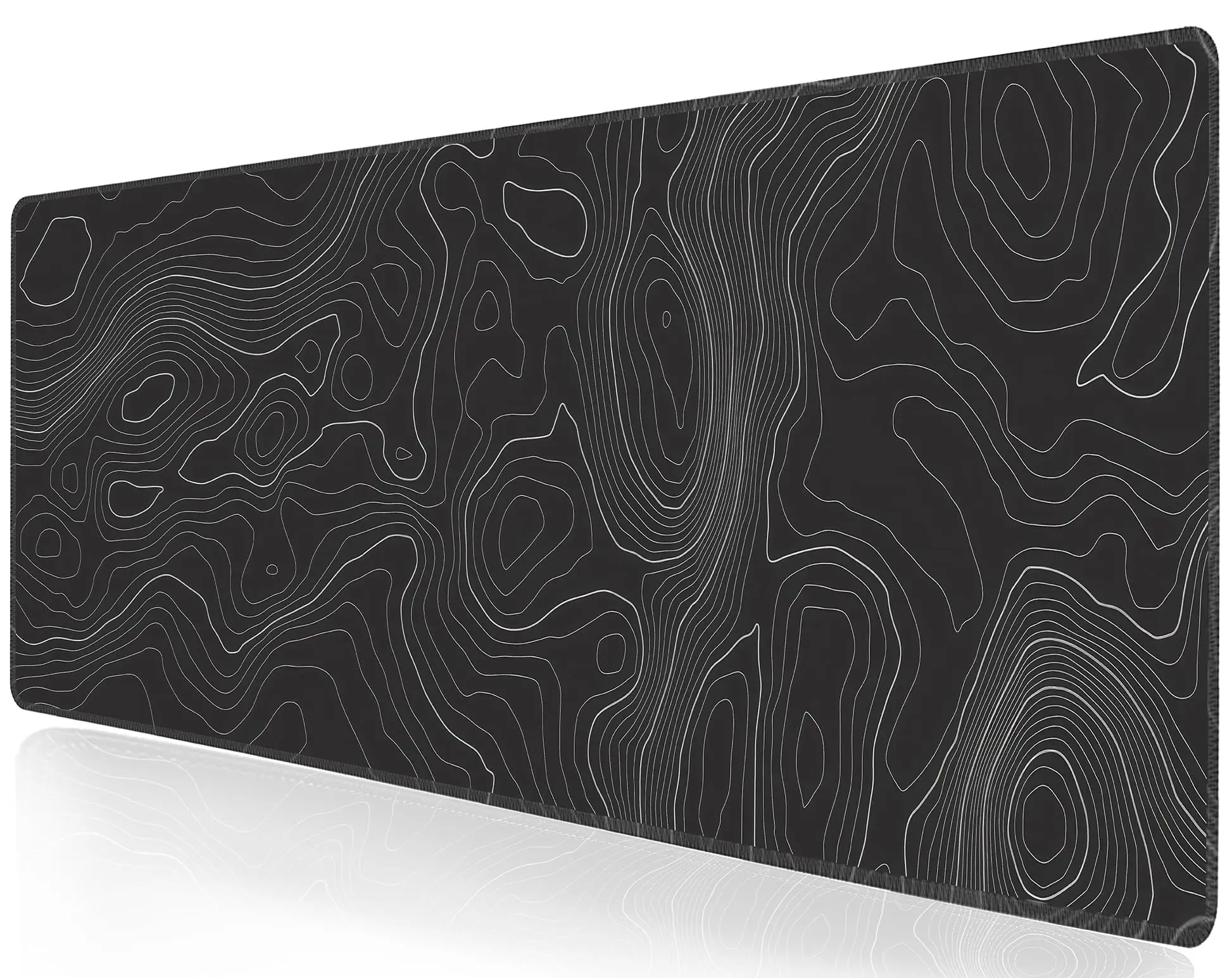 

Topographic Contour Large Gaming Mouse Pad,Long Keyboard Mouse Mat Non-Slip Base and Stitched Edge for Home Gaming Office Work
