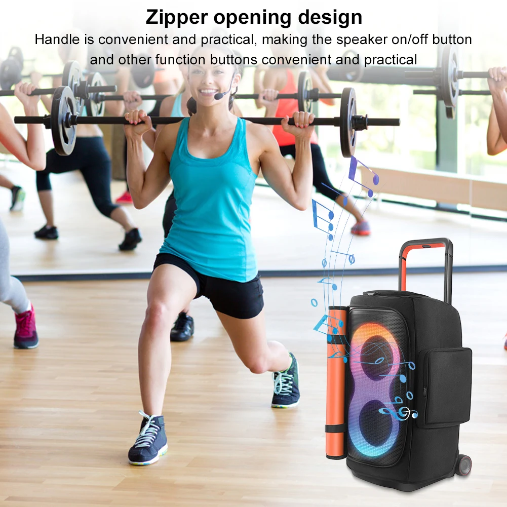 JBL PARTYBOX 520용 마이크 포켓 파티 스피커 먼지 커버 지퍼 잠금 패딩 스피커 보호 커버가 있는 스피커 휴대용 커버