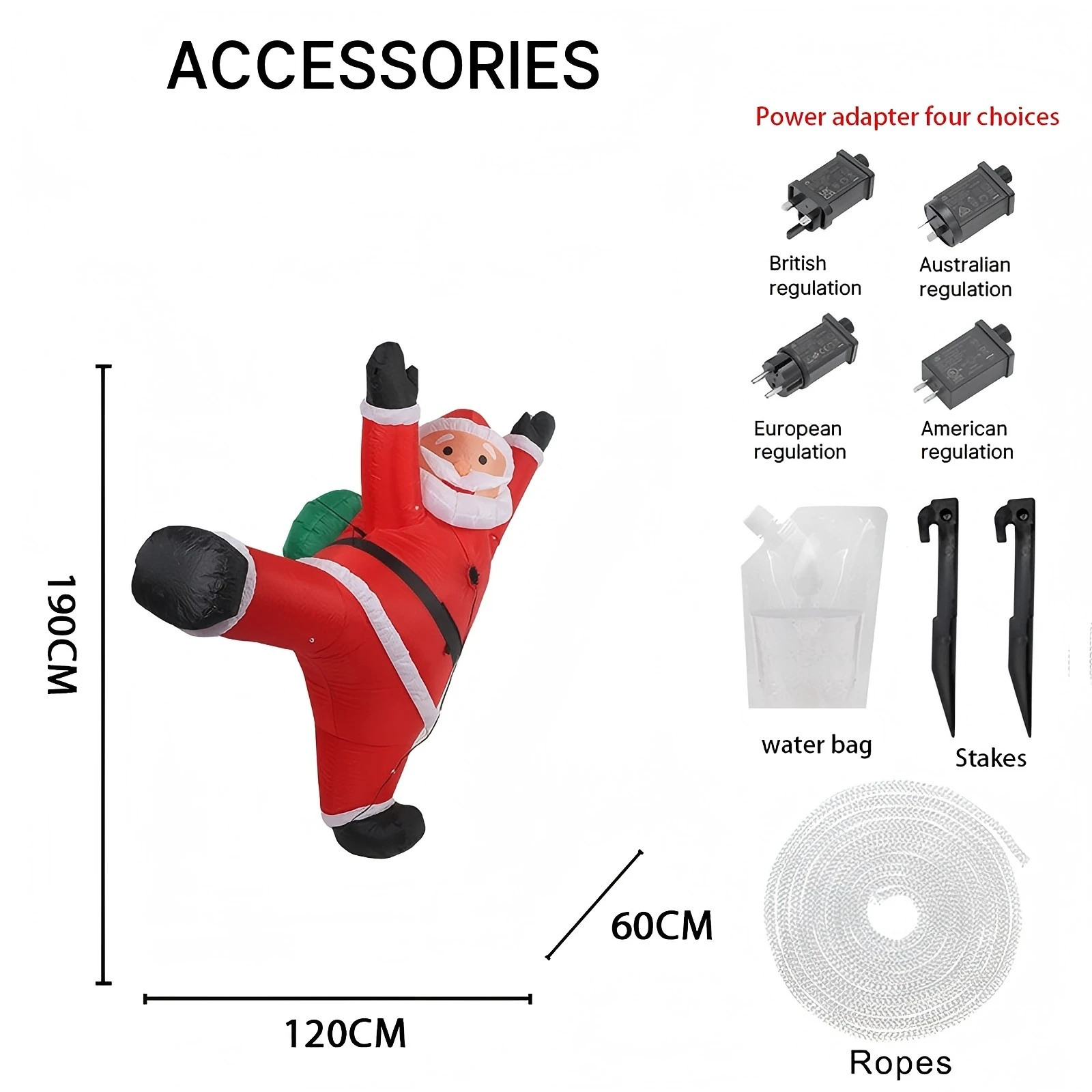 6.23ft brinquedos infláveis subir papai noel natal para quintal gramado com led iluminado ideal ao ar livre feriado decoração festiva festa decoração do feriado