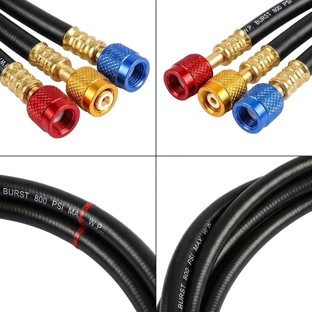 Cooling Agent Charging Hose with Fluorinated Tube for R22 R410A 1 Meter 1 5 Meter Length High Pressure 4000 PSI