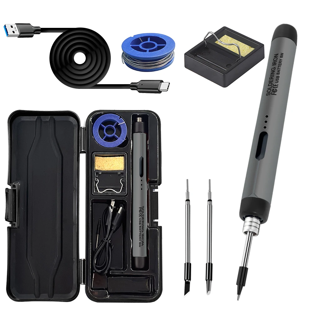 USB-soldeerbout mini kleine soldeerboutset draagbare huishoudelijke type-C-interface 800mAh-batterij Verstelbare temperatuur