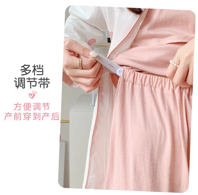 Cotton 3 Pieces Set Maternity Clothes Maternity Sleepwear Breastfeeding Sleepwear Nursing Pajamas Pregnant Women Pajamas Set