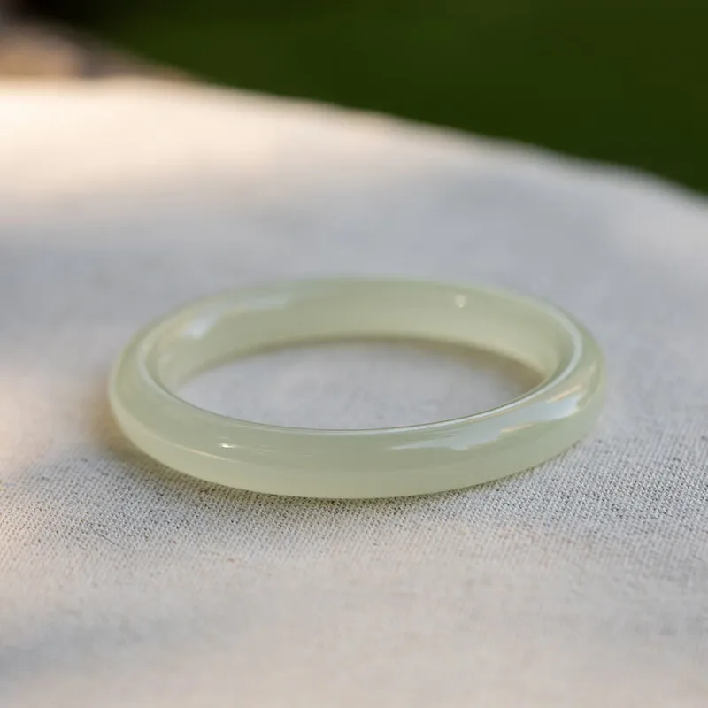 

Afghan Jade Bracelet, Young, Icy Light Green.
