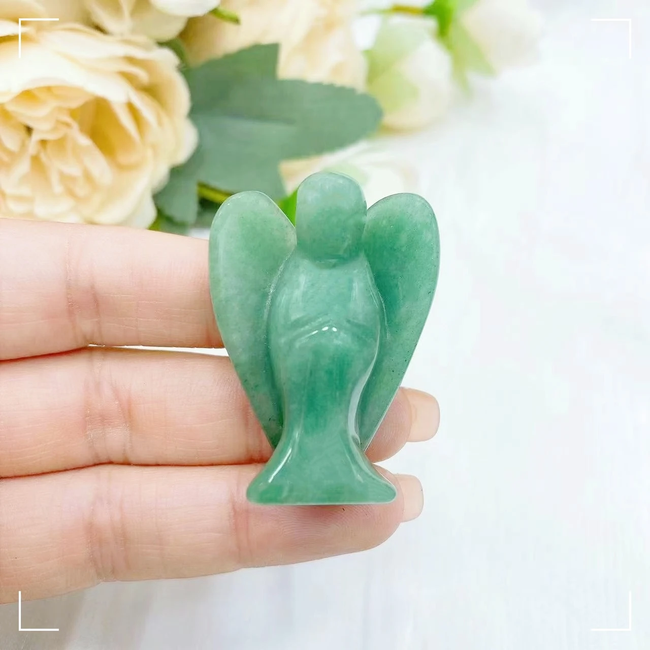 

1.5"Angel Statue Natural Crystal Quartz Gems Stone Carving Figurine Crafts Crystal Reiki Healing Home Decoration Christmas Gift