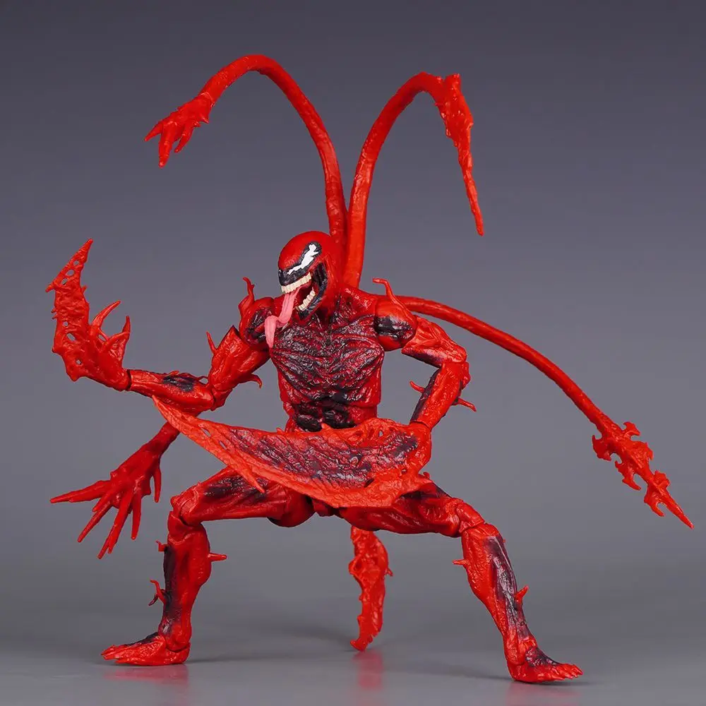 New Legends Series Carnage Action Figure Red Venom Figurine Change Face Statue Model Collectible Customized Decorate Gift Toy